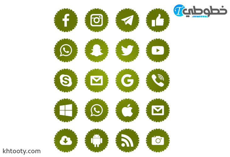ايقونات التواصل الاجتماعي للتصميم