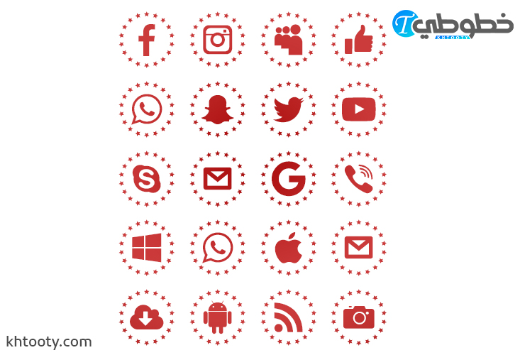 شعارات مواقع التواصل الاجتماعي شفافة